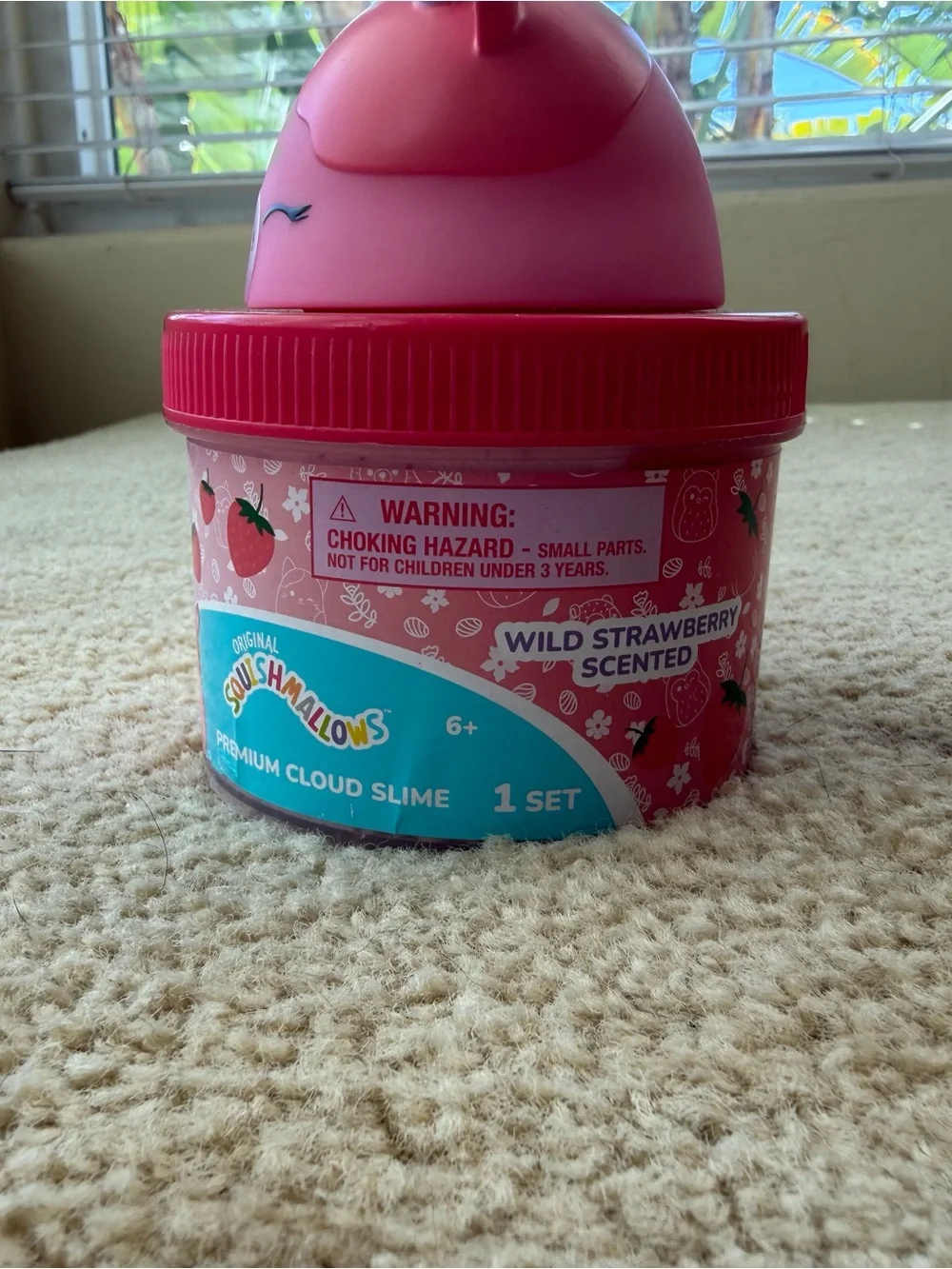 Squishmallows Pink Unicorn-Pig Bath Topper with Red Lid
